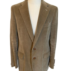 Chaps Ralph Lauren VTGE Tan‎ corduroy mens sz 40L lining  horses button closure